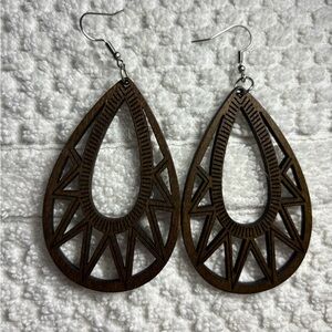 Wooden cut out earrings